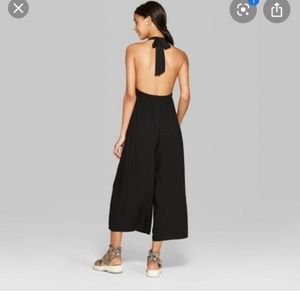 New black halter wide leg jumpsuit XXL